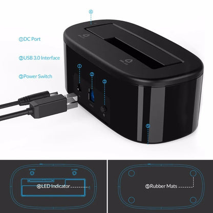 USB 3.0 SATA Hard Drive Docking Station 2.5/3.5" by HitMyNeed