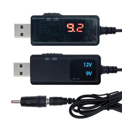 USB 5V to 9V 12V Boost Converter Cable with DC Plug by HitMyNeed