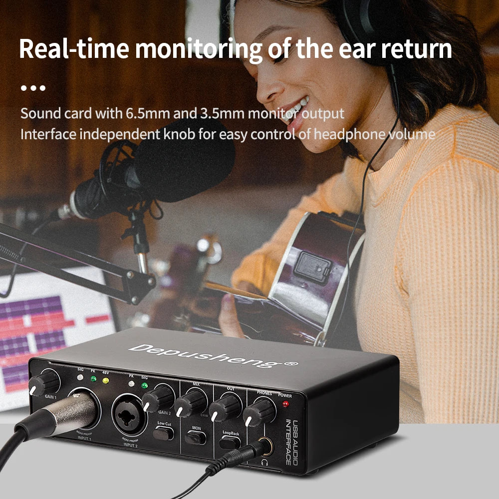 USB Audio Interface Sound Card with Mic Set 24‑bit/192kHz by HitMyNeed