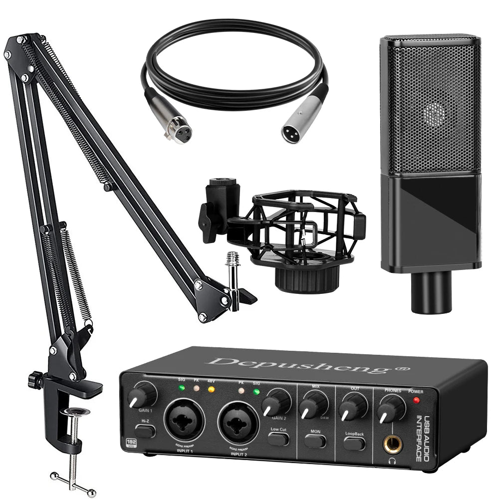 USB Audio Interface Sound Card with Mic Set 24‑bit/192kHz md22-v12 by HitMyNeed