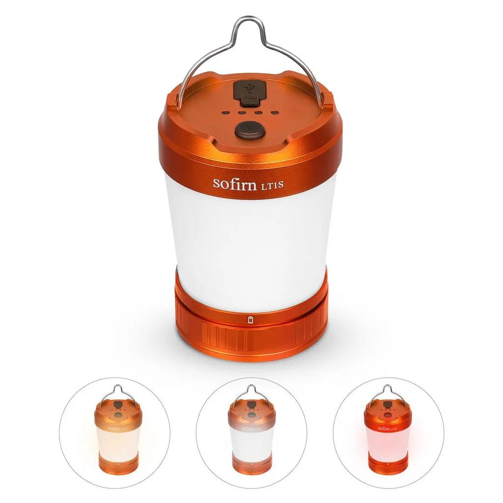 USB-C 21700 Rechargeable Camping Lantern with Power Bank orange without-battery by HitMyNeed