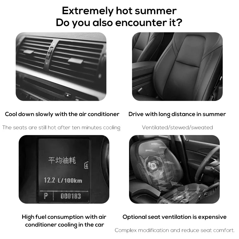 USB Car Headrest Fan for Front & Rear Seats by HitMyNeed