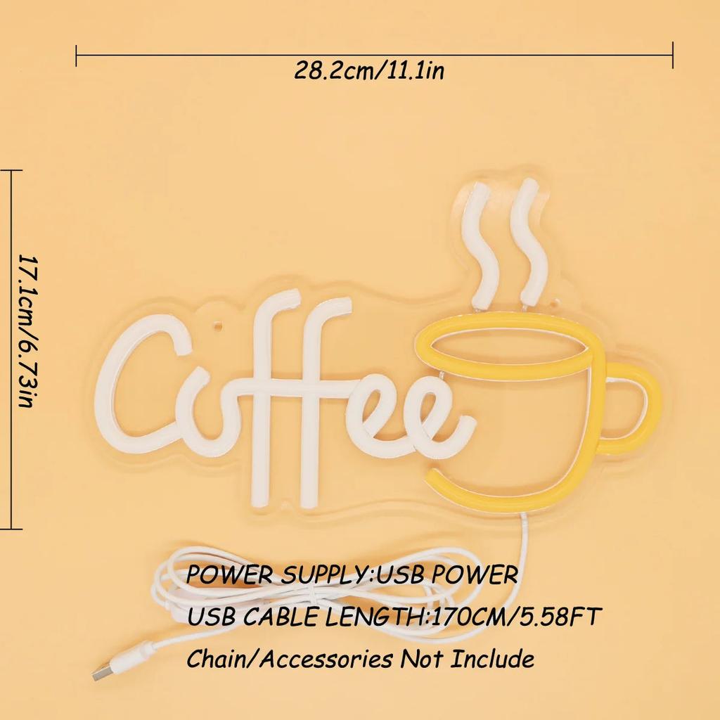 USB Coffee Neon Sign with Warm LED Light by HitMyNeed