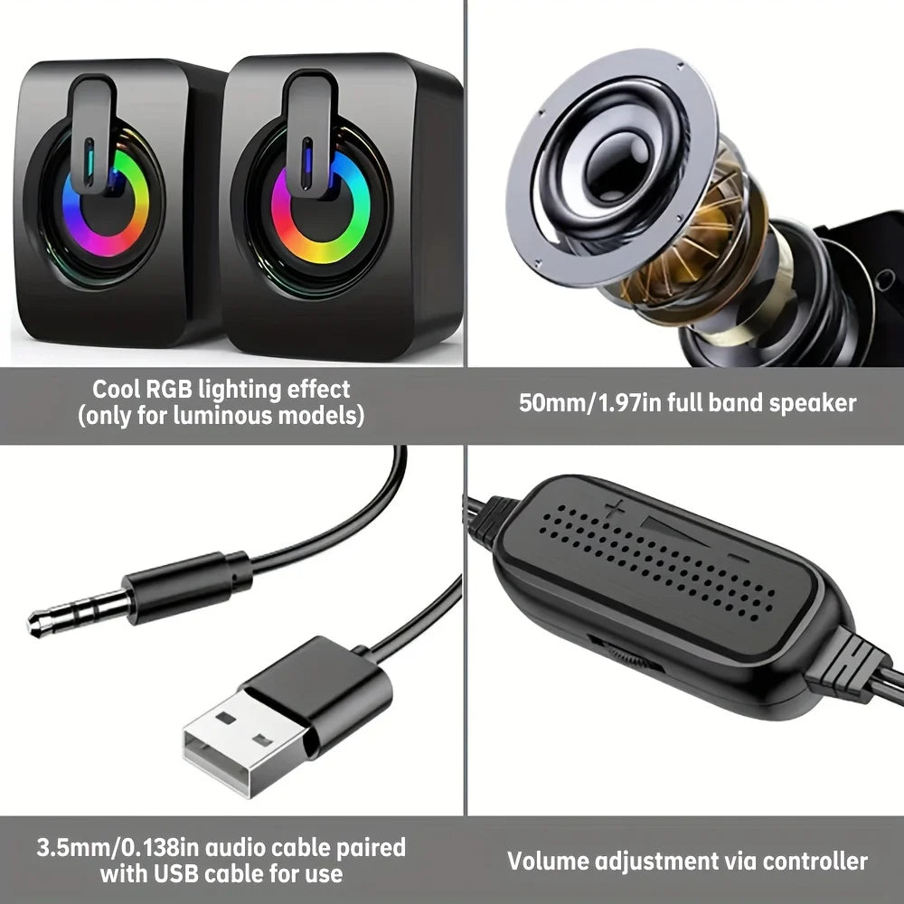 USB Computer Speakers with HiFi Stereo & LED Light by HitMyNeed