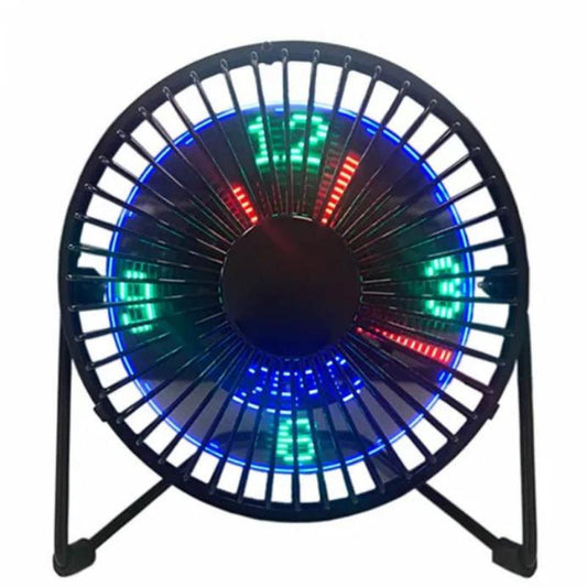 USB Desk Fan with LED Clock & Temperature Display by HitMyNeed