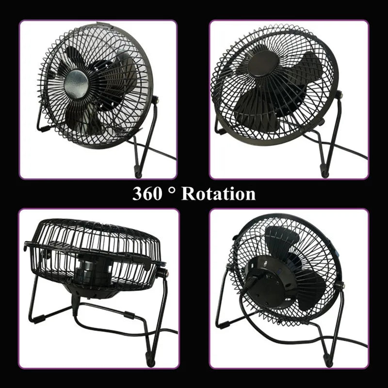 USB Desk Fan with LED Clock & Temperature Display by HitMyNeed