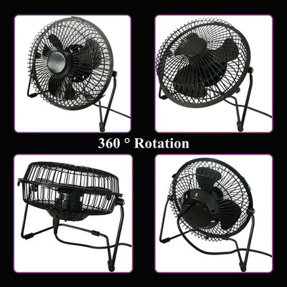 USB Desk Fan with LED Clock & Temperature Display by HitMyNeed