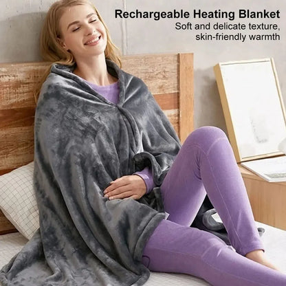 USB Electric Heated Coral Fleece Cape Blanket by HitMyNeed