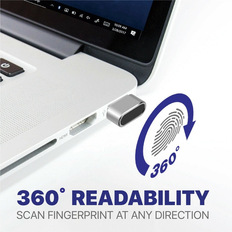 USB Fingerprint Scanner for Windows Laptops & PCs by HitMyNeed