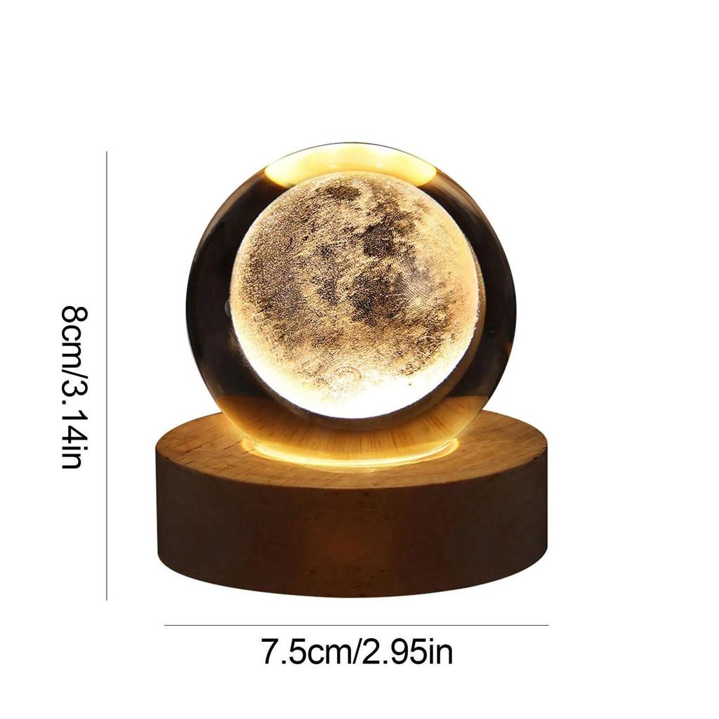 USB Galaxy Crystal Ball Night Light with Wood Base by HitMyNeed
