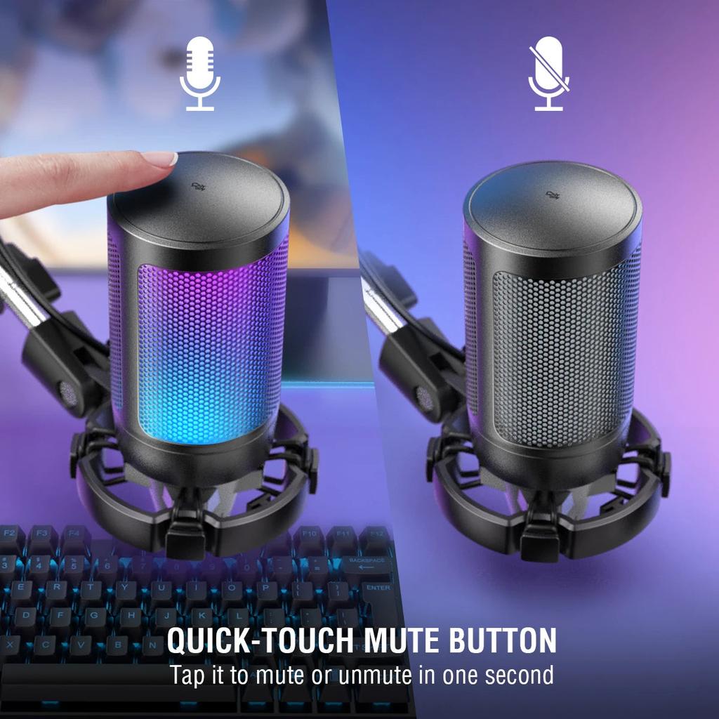 USB Gaming Microphone Kit with RGB and Arm Stand by HitMyNeed