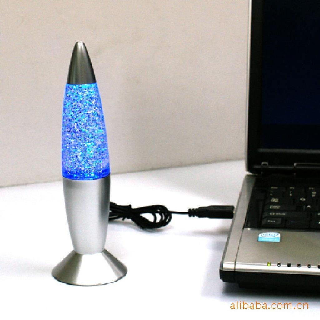 USB Glitter Lava Lamp with Color-Changing LEDs by HitMyNeed