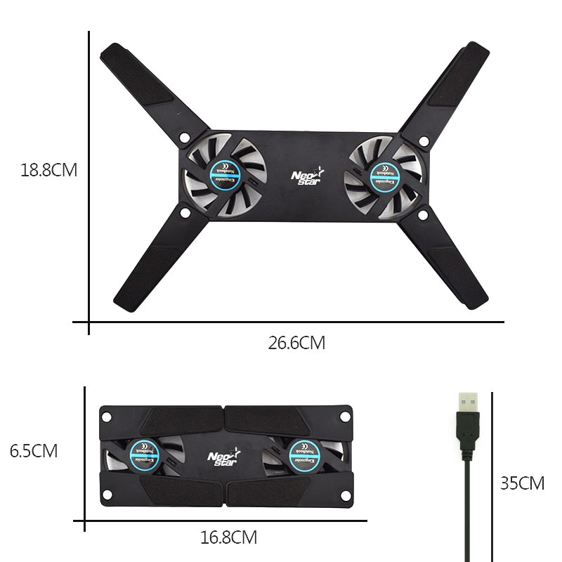 USB Laptop Cooling Pad with Dual Quiet Fans by HitMyNeed
