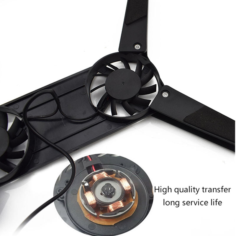 USB Laptop Cooling Pad with Dual Quiet Fans by HitMyNeed