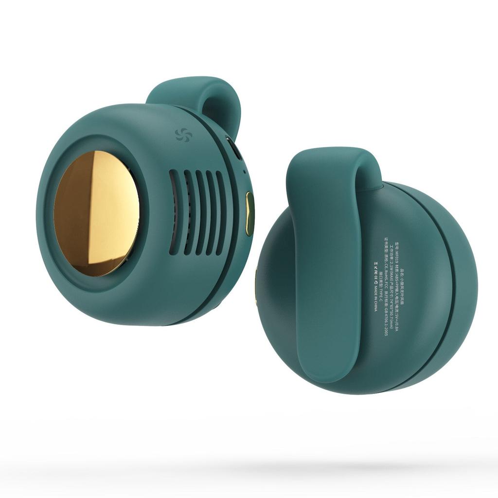 USB Leafless Hanging Neck & Clip-On Mini Fan green by HitMyNeed