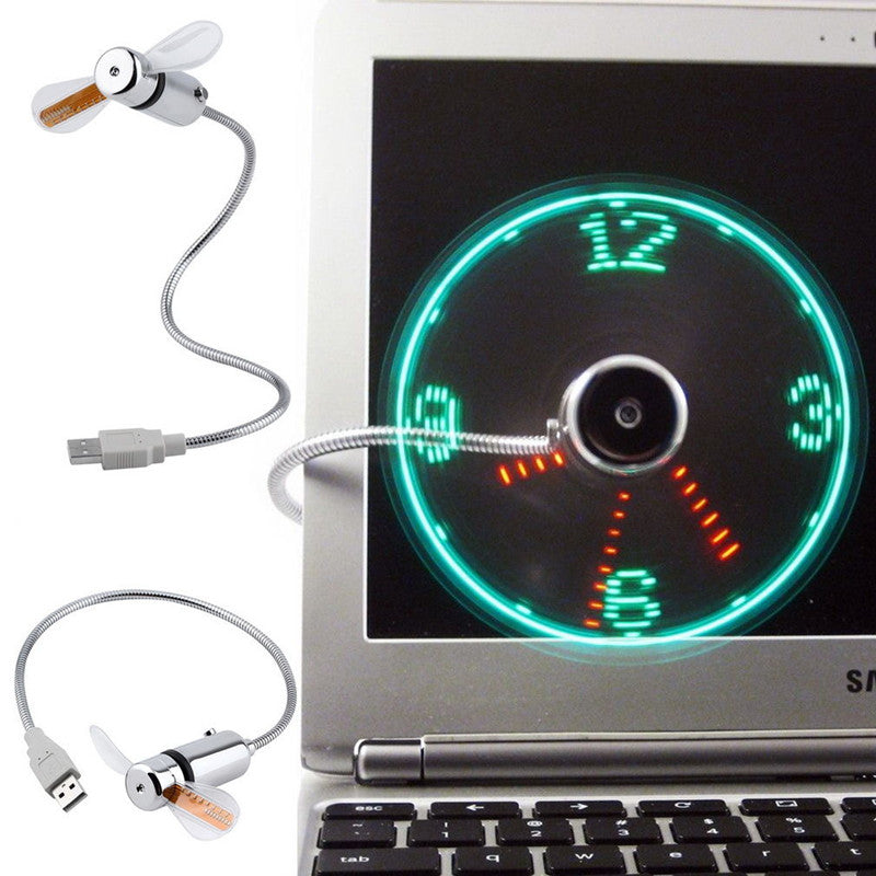 USB LED Fan Clock for Laptop and Desktop by HitMyNeed