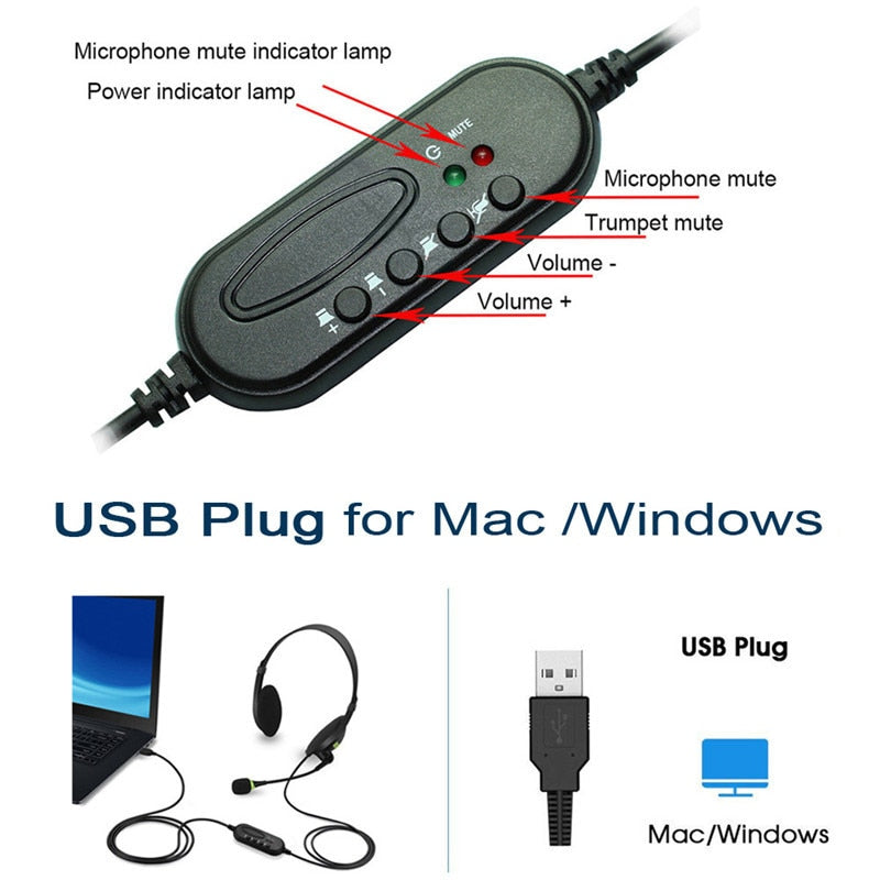 USB PC Headset with Noise-Cancelling Mic by HitMyNeed