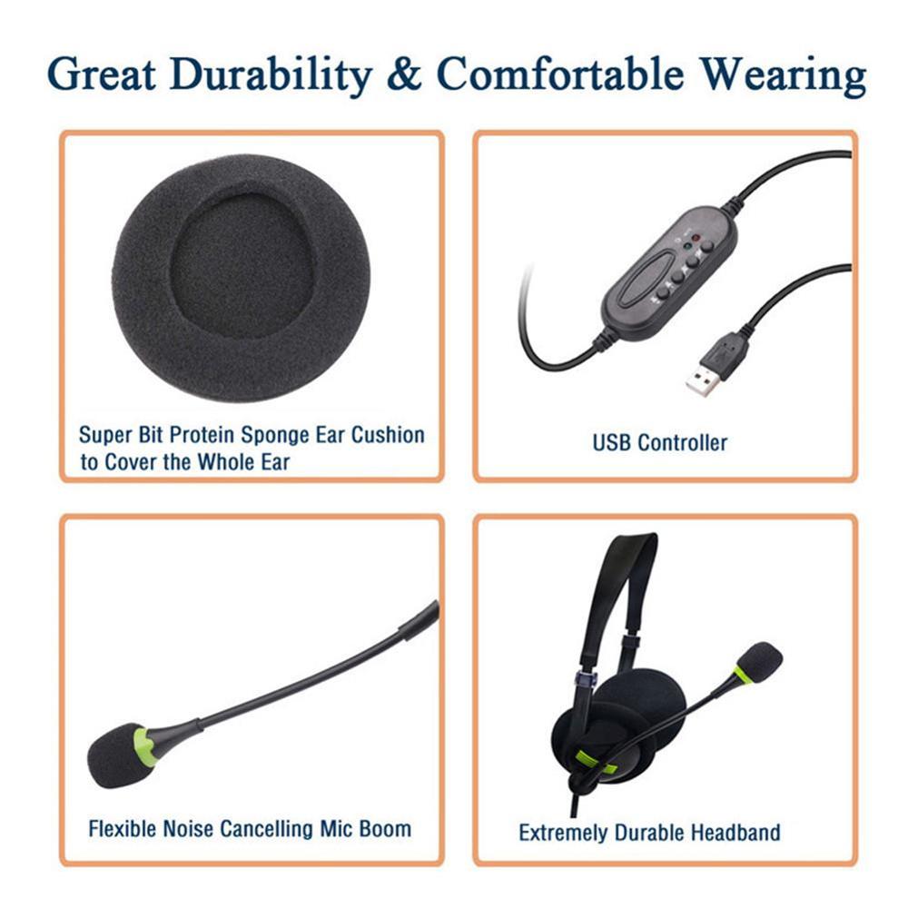 USB PC Headset with Noise-Cancelling Mic by HitMyNeed