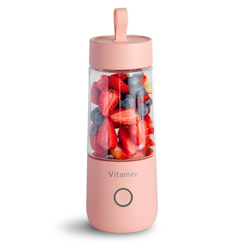USB Portable Blender Bottle 350ml pink by HitMyNeed