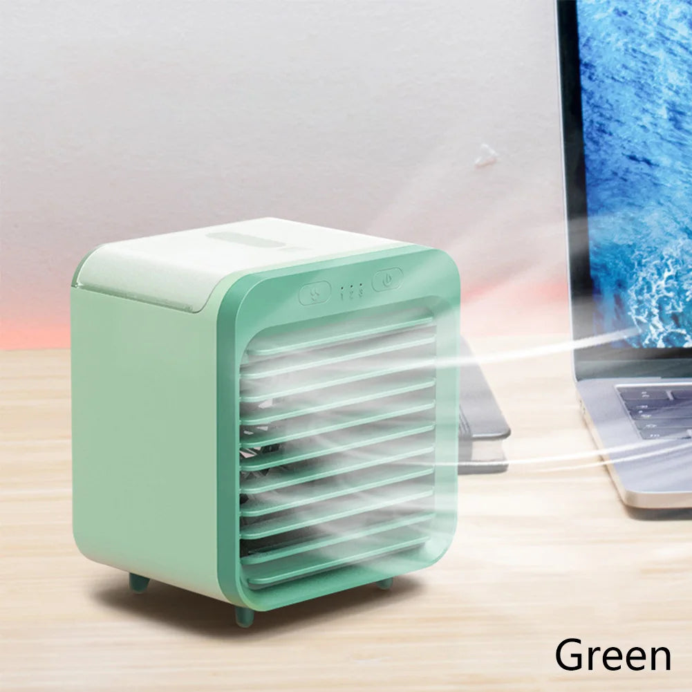 USB Portable Humidifier Cooling Fan with 3 Speeds green by HitMyNeed