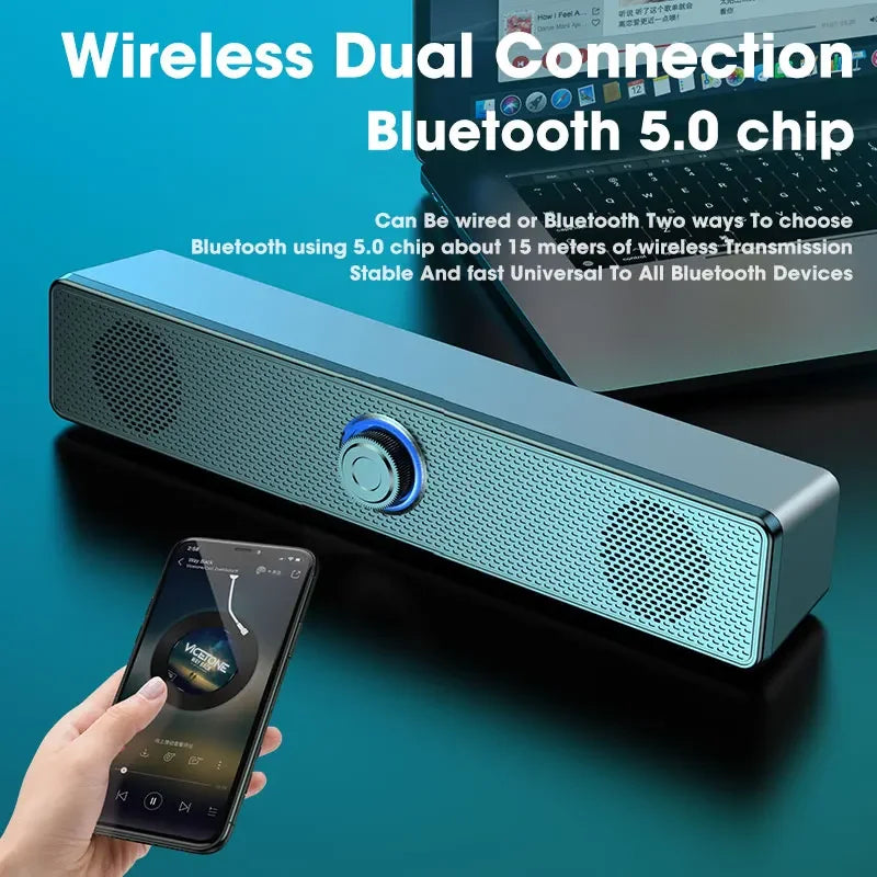 USB-Powered Bluetooth Soundbar for PC, TV & Laptop by HitMyNeed