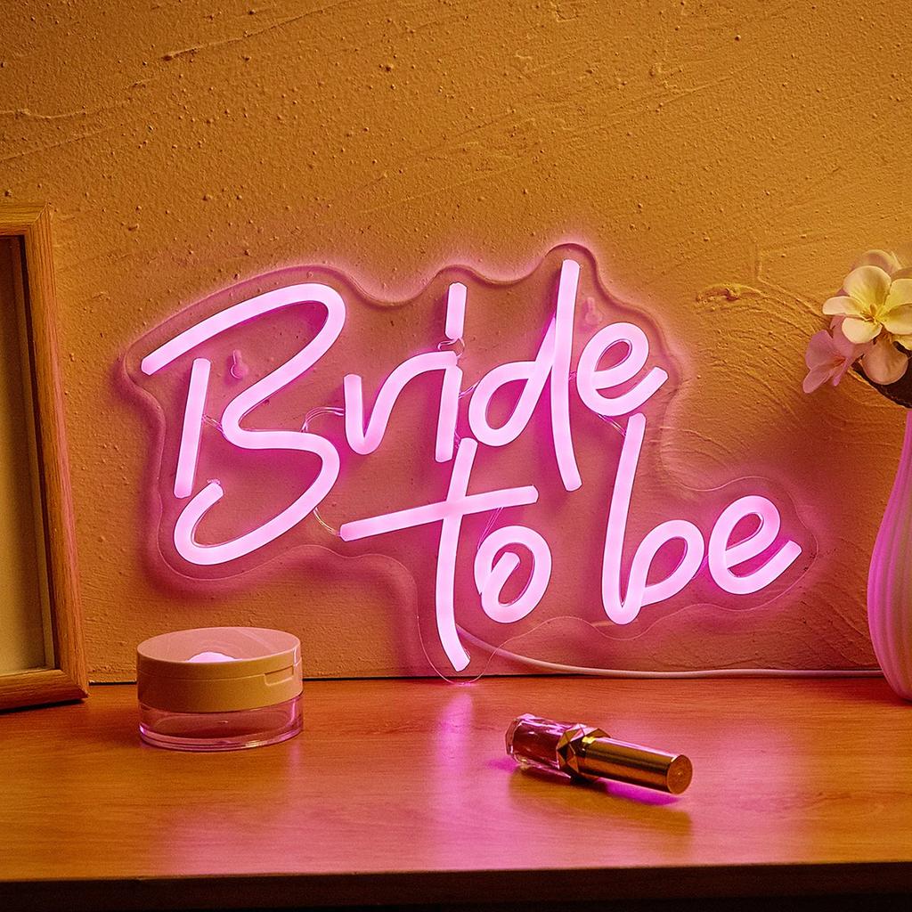 USB Powered Bride to Be Neon Sign Backdrop pink by HitMyNeed