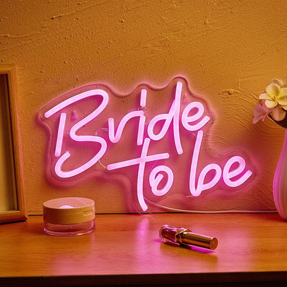 USB Powered Bride to Be Neon Sign Backdrop pink by HitMyNeed
