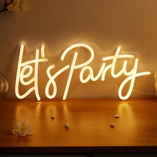 USB Powered Lets Party Neon Sign Light warm-white by HitMyNeed