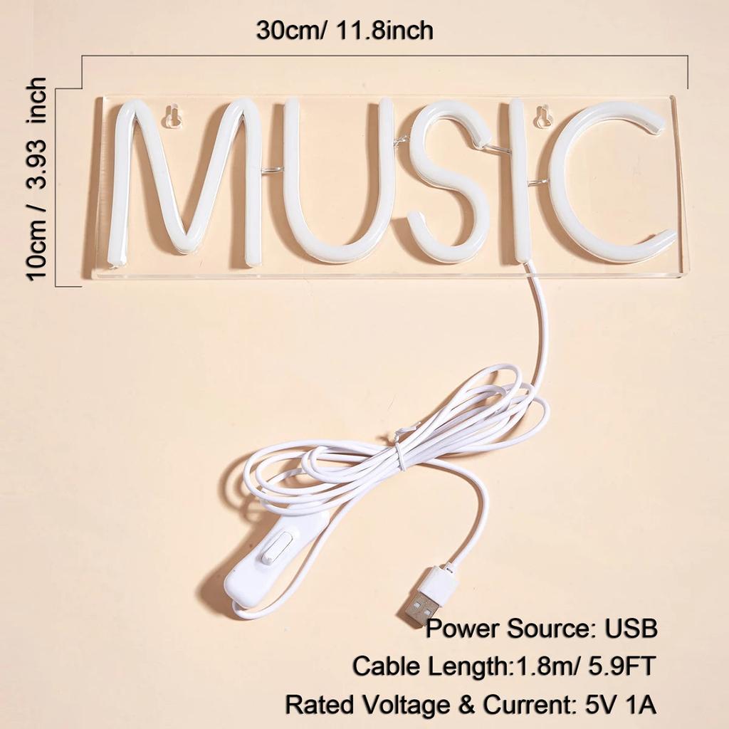 USB Powered Multi-Colored Music Neon Sign 30cm by HitMyNeed