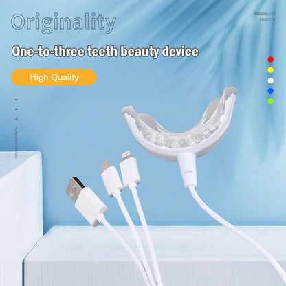 USB Rechargeable 16-LED Blue Light Teeth Whitener by HitMyNeed