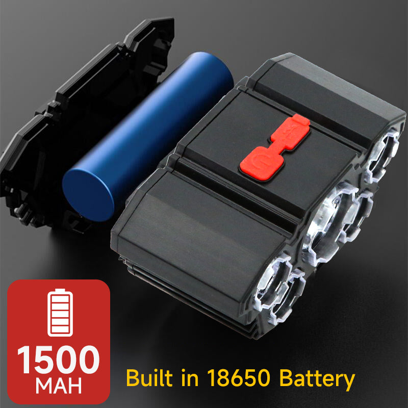 USB Rechargeable 5-LED Headlamp for Outdoor Use by HitMyNeed