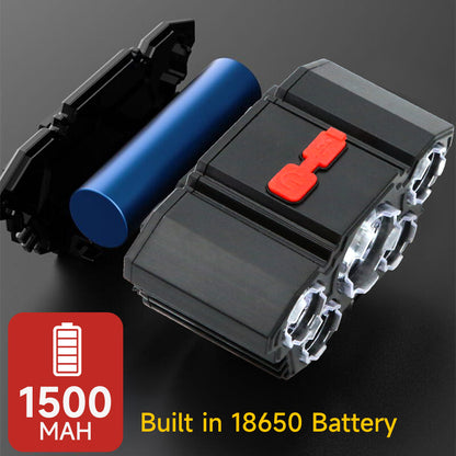 USB Rechargeable 5-LED Headlamp for Outdoor Use by HitMyNeed