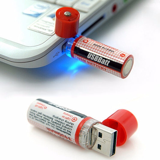USB Rechargeable AA Batteries 1450mAh (2 Pack) by HitMyNeed