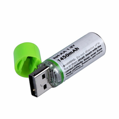 USB Rechargeable AA Batteries 1450mAh (2 Pack) by HitMyNeed