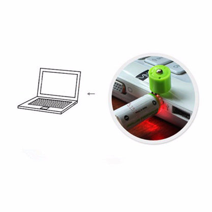 USB Rechargeable AA Batteries 1450mAh (2 Pack) by HitMyNeed