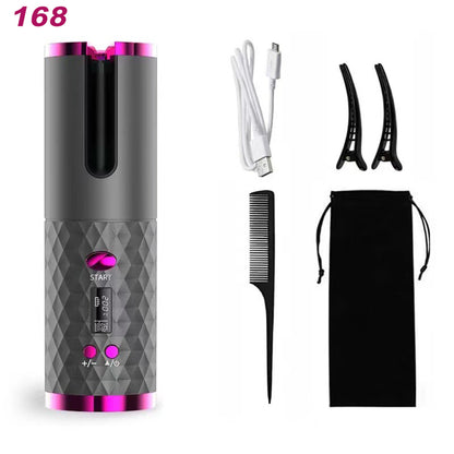 USB Rechargeable Automatic Hair Curler gray by HitMyNeed