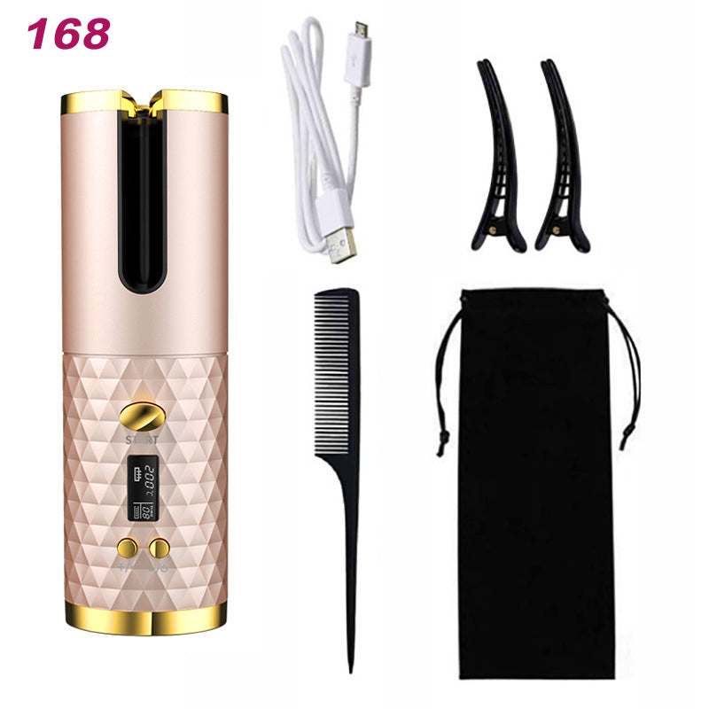 USB Rechargeable Automatic Hair Curler pink by HitMyNeed