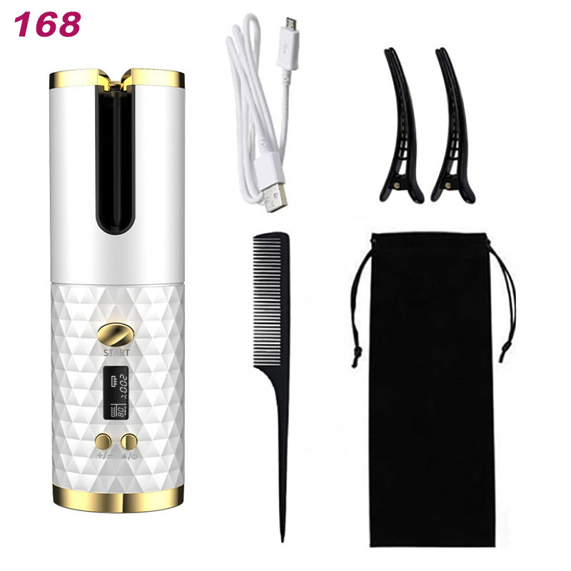 USB Rechargeable Automatic Hair Curler white by HitMyNeed