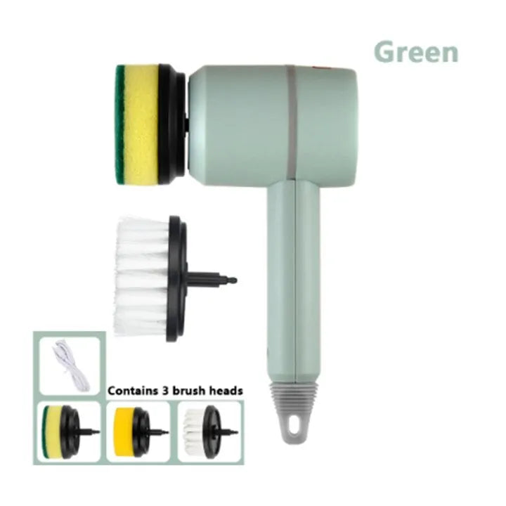 USB Rechargeable Electric Rotary Cleaning Brush green by HitMyNeed