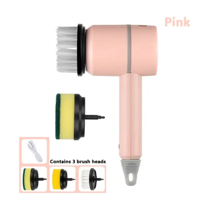 USB Rechargeable Electric Rotary Cleaning Brush pink by HitMyNeed