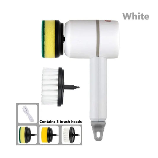 USB Rechargeable Electric Rotary Cleaning Brush white by HitMyNeed