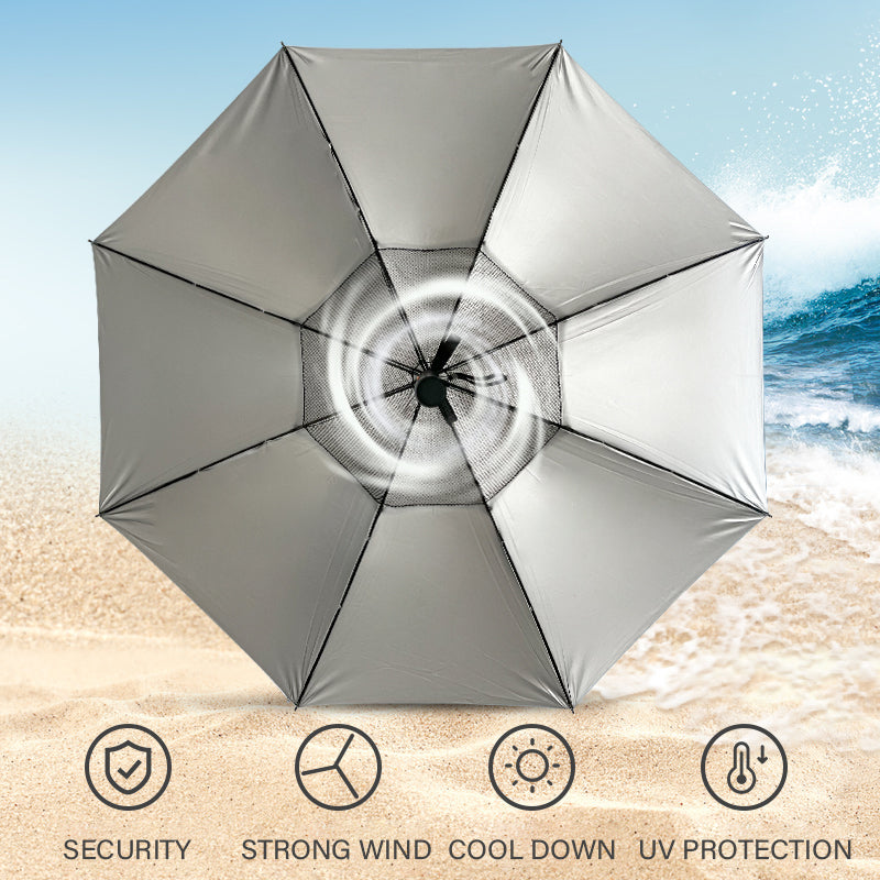 USB Rechargeable Fan Golf Umbrella with UV Protection by HitMyNeed