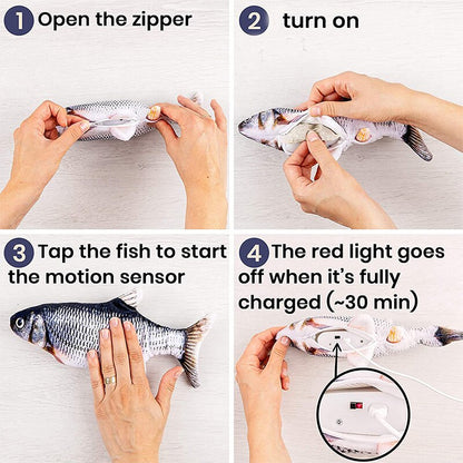 USB Rechargeable Flopping Fish Toy for Cats & Dogs by HitMyNeed