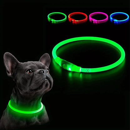 USB Rechargeable LED Dog Safety Collar Necklace by HitMyNeed