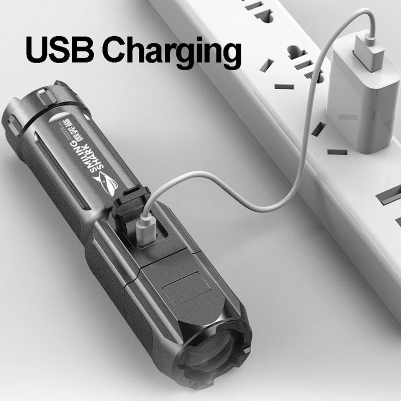 USB Rechargeable LED Flashlight for Outdoor Use by HitMyNeed