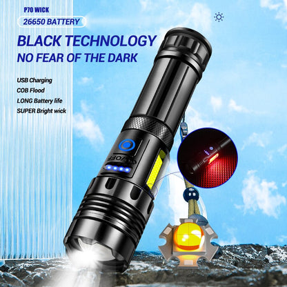 USB Rechargeable LED Flashlight with Power Bank by HitMyNeed