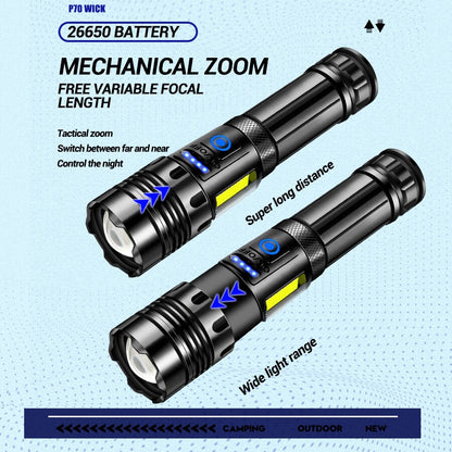 USB Rechargeable LED Flashlight with Power Bank by HitMyNeed