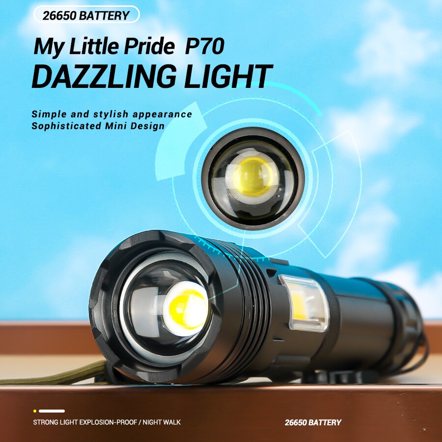USB Rechargeable LED Flashlight with Power Bank by HitMyNeed