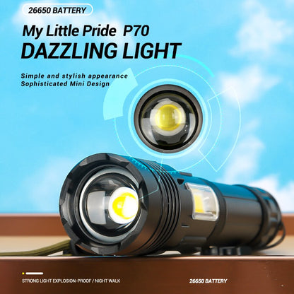 USB Rechargeable LED Flashlight with Power Bank by HitMyNeed
