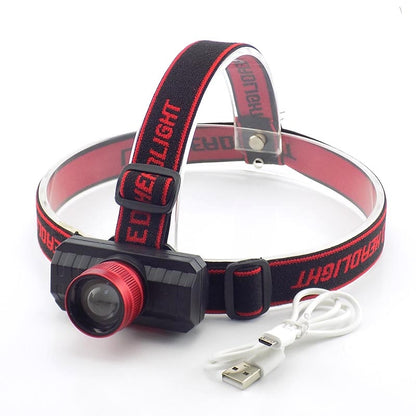 USB Rechargeable LED Headlamp, Waterproof, 4 Modes by HitMyNeed
